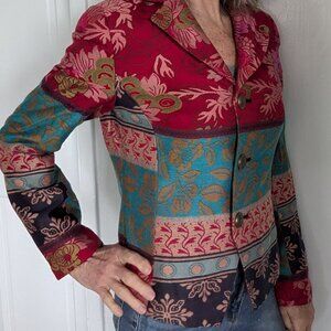 Coldwater Creek Retro Vintage Colorful Jacket